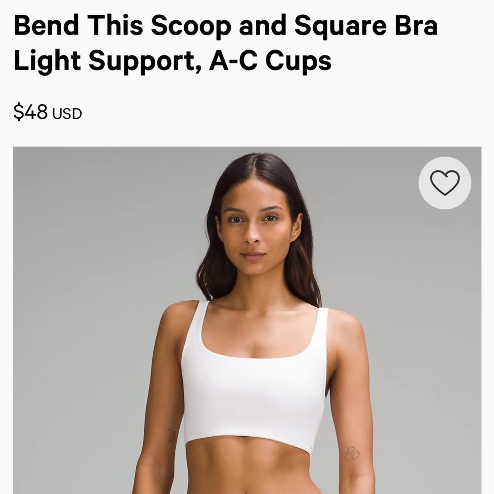 White Scoop and Square Bra
